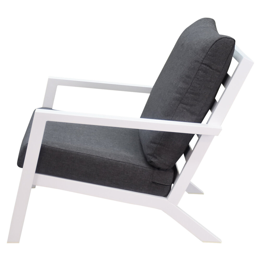 AVH-Collectie Malaga stoel-bank loungeset 4-delig wit aluminium