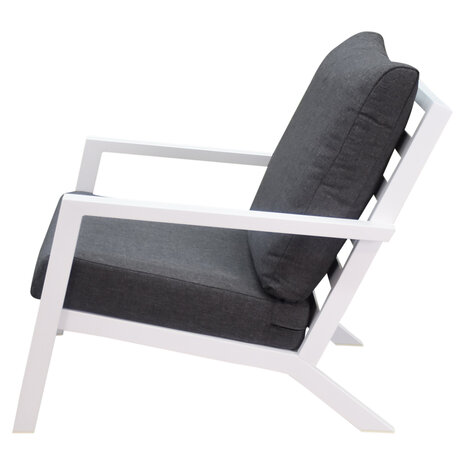 AVH-Collectie Malaga stoel-bank loungeset 4-delig wit aluminium