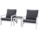 AVH-Collectie Malaga lounge balkonset 3 delig wit aluminium
