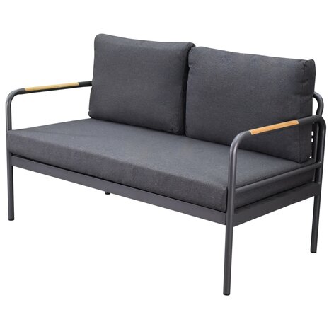 AVH-Collectie Florina stoel bank loungeset 5 delig aluminum teak antraciet AVH-Collectie Florina stoel bank loungeset 5 delig aluminum teak antraciet