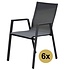 Set van 6 New Valley stapelbare tuinstoelen antraciet aluminium Set van 6 New Valley stapelbare tuinstoelen antraciet aluminium