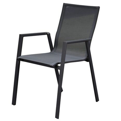 AVH-Collectie Set van 6 New Valley stapelbare tuinstoelen antraciet aluminium AVH-Collectie Set van 6 New Valley stapelbare tuinstoelen antraciet aluminium