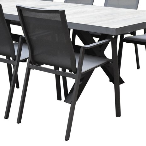 AVH-Collectie Set van 6 New Valley stapelbare tuinstoelen antraciet aluminium AVH-Collectie Set van 6 New Valley stapelbare tuinstoelen antraciet aluminium