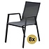 Set van 8 New Valley stapelbare tuinstoelen antraciet aluminium Set van 8 New Valley stapelbare tuinstoelen antraciet aluminium