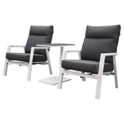 AVH-Collectie Vegas Tracy lounge balkonset 3 delig verstelbaar wit aluminium