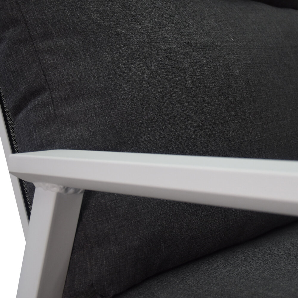 AVH-Collectie Pacific hoek dining loungeset 5 delig aluminium verstelbaar wit