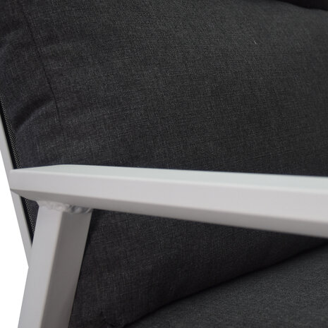 AVH-Collectie Pacific hoek dining loungeset 5 delig aluminium verstelbaar wit