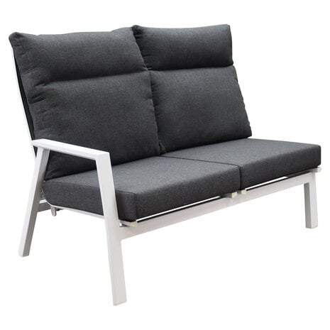 AVH-Collectie Pacific hoek dining loungeset 5 delig aluminium verstelbaar wit