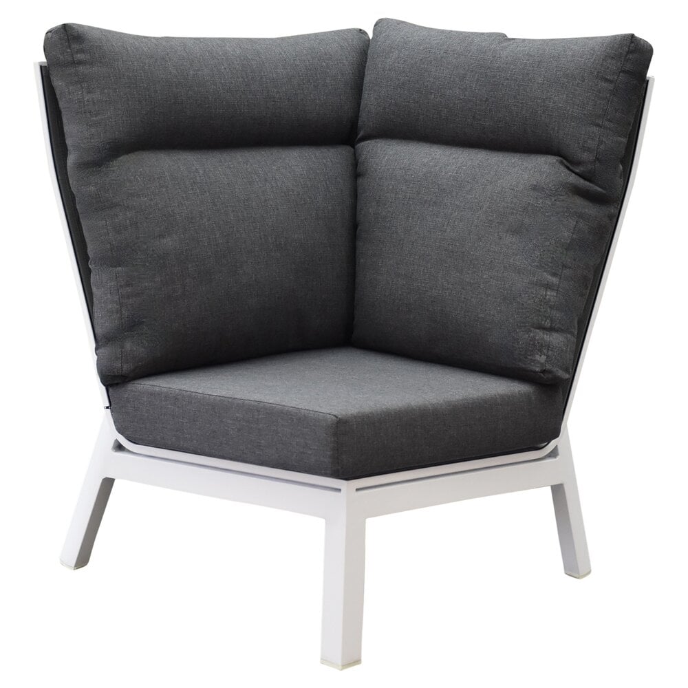 AVH-Collectie Pacific hoek dining loungeset 5 delig aluminium verstelbaar wit