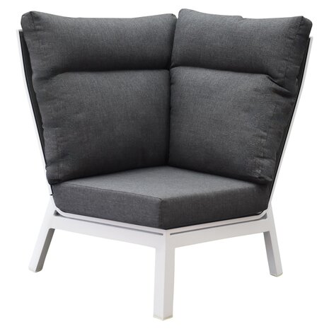 AVH-Collectie Pacific hoek dining loungeset 5 delig aluminium verstelbaar wit