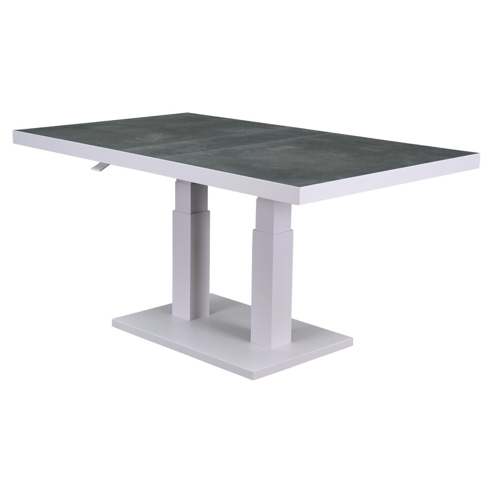 AVH-Collectie Pacific hoek dining loungeset 5 delig aluminium verstelbaar wit