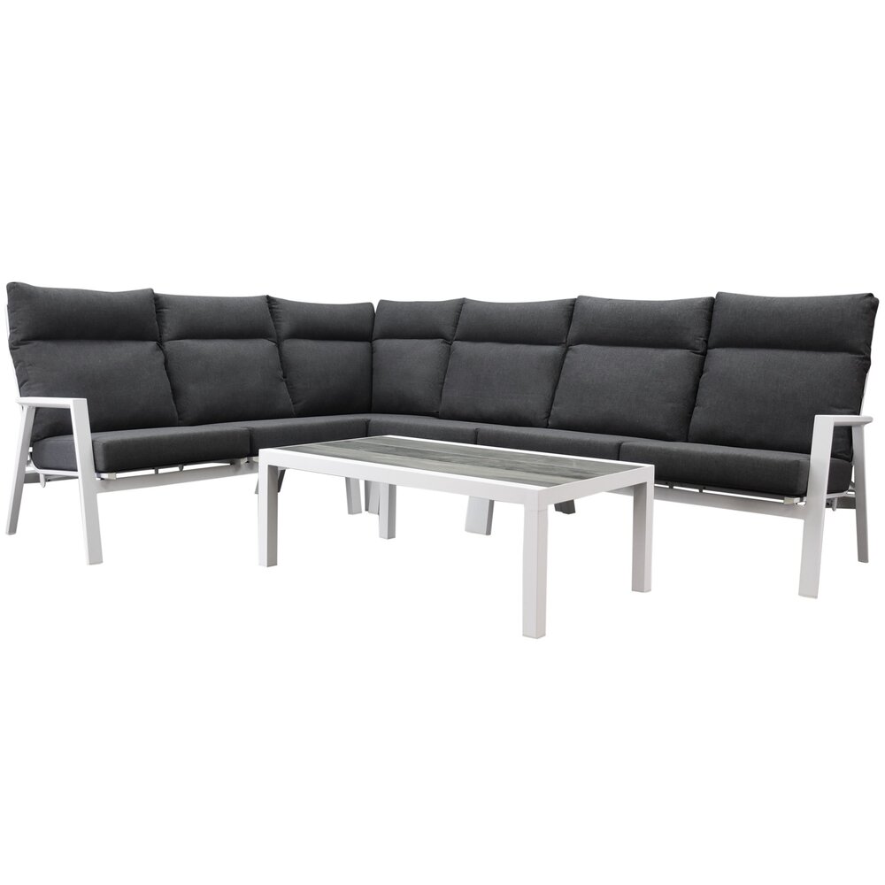 AVH-Collectie Pacific hoek loungeset 5 delig aluminium wit AVH-Collectie Pacific hoek loungeset 5 delig aluminium wit