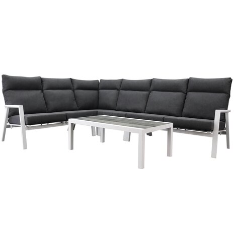 AVH-Collectie Pacific hoek loungeset 5 delig aluminium wit AVH-Collectie Pacific hoek loungeset 5 delig aluminium wit