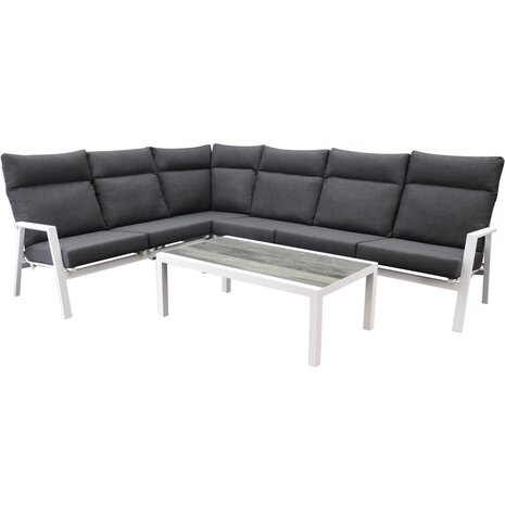 AVH-Collectie Pacific hoek loungeset 5 delig aluminium wit AVH-Collectie Pacific hoek loungeset 5 delig aluminium wit