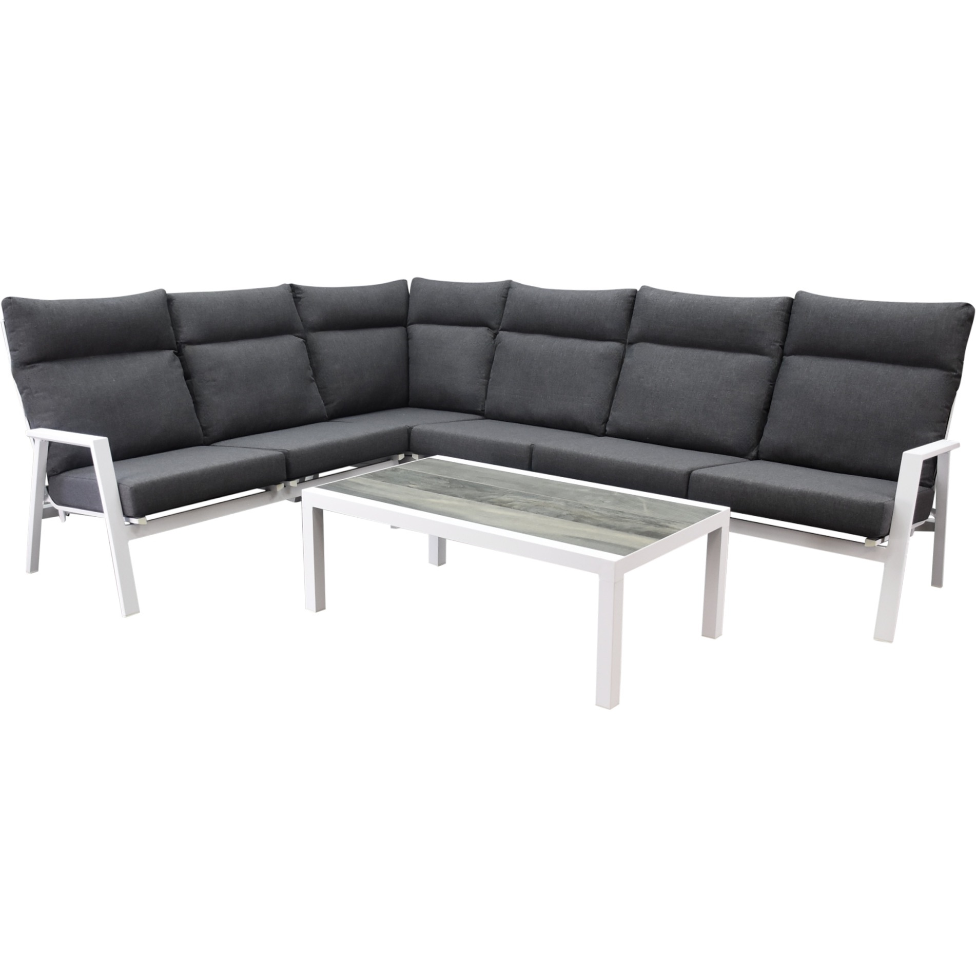 AVH-Collectie Pacific hoek loungeset 5 delig aluminium wit