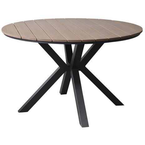 AVH-Collectie Quincy dining tuintafel aluminium 120xH75 cm rond polywood blad AVH-Collectie Quincy dining tuintafel aluminium 120xH75 cm rond polywood blad