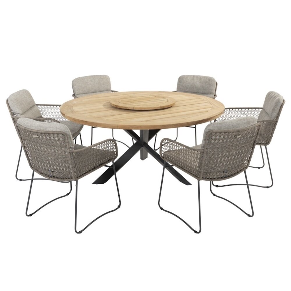 4 Seasons Outdoor Aprilla Prado dining tuinset 160 cm rond 7 delig Pure 4 Seasons Outdoor 4 Seasons Outdoor Aprilla Prado dining tuinset 160 cm rond 7 delig Pure 4 Seasons Outdoor