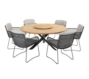 4 Seasons Outdoor Aprilla Prado dining tuinset 160 cm rond 7 delig Antraciet 4 Seasons Outdoor 4 Seasons Outdoor Aprilla Prado dining tuinset 160 cm rond 7 delig Antraciet 4 Seasons Outdoor