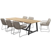4 Seasons Outdoor Noah Aprilla dining tuinset 260x100xH75 cm 7 delig Pure 4 Seasons Outdoor