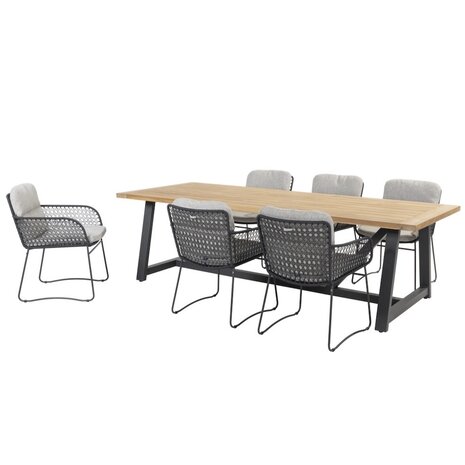 4 Seasons Outdoor Noah Aprilla dining tuinset 260x100xH75 cm 7 delig antraciet 4 Seasons Outdoor 4 Seasons Outdoor Noah Aprilla dining tuinset 260x100xH75 cm 7 delig antraciet 4 Seasons Outdoor