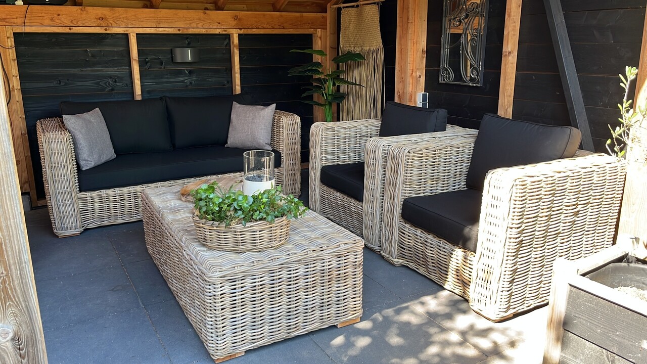 AVH-Collectie Nissah 3 zits stoel-bank loungeset naturel rotan AVH-Collectie Nissah 3 zits stoel-bank loungeset naturel rotan