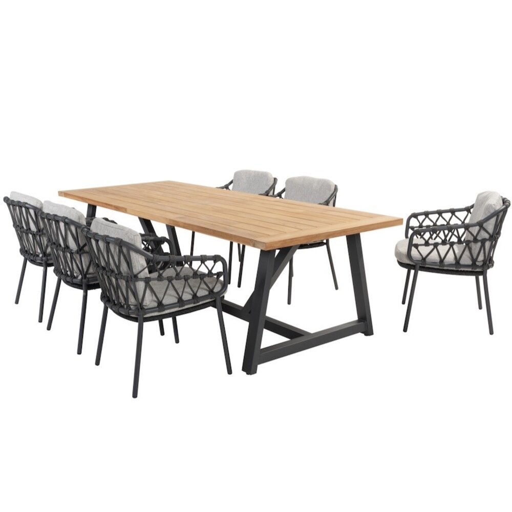 4 Seasons Outdoor Noah Calpi dining tuinset 260x100xH75 cm 7 delig antraciet 4 Seasons Outdoor 4 Seasons Outdoor Noah Calpi dining tuinset 260x100xH75 cm 7 delig antraciet 4 Seasons Outdoor