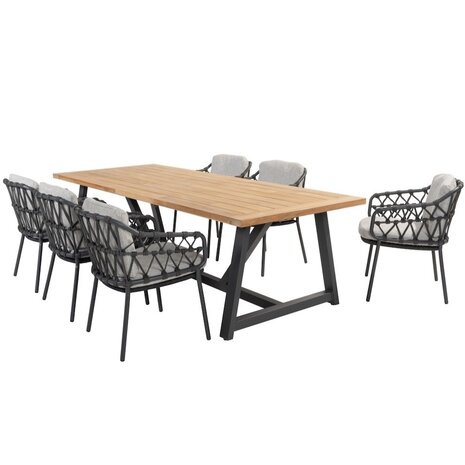 4 Seasons Outdoor Noah Calpi dining tuinset 260x100xH75 cm 7 delig antraciet 4 Seasons Outdoor 4 Seasons Outdoor Noah Calpi dining tuinset 260x100xH75 cm 7 delig antraciet 4 Seasons Outdoor