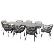 4 Seasons Outdoor Montana Calpi dining tuinset 280x113xH75 cm 9 delig ovaal HPL antraciet 4 Seasons Outdoor