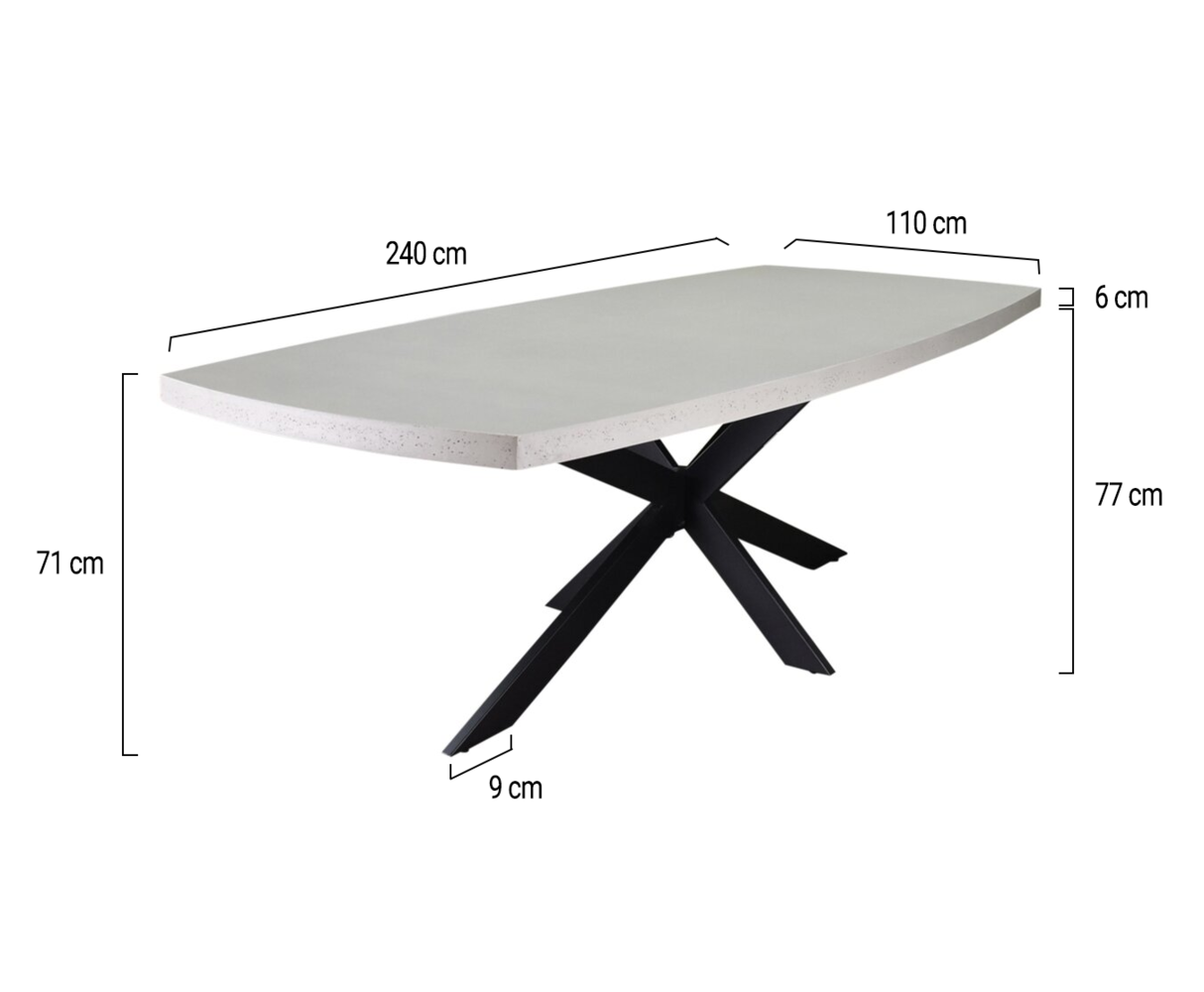 AVH-Collectie Salo dining tuintafel 240x110xH77 cm polystone antraciet AVH-Collectie Salo dining tuintafel 240x110xH77 cm polystone antraciet