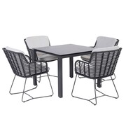 4 Seasons Outdoor Fabrice Goa dining tuinset 95x95xH75 cm 5 delig slate antraciet 4 Seasons Outdoor