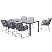 4 Seasons Outdoor Fabrice Goa dining tuinset 220x95xH75 cm 7 delig donkergrijs 4 Seasons Outdoor
