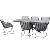 4 Seasons Outdoor Minerva Fabrice dining tuinset 220x95xH75cm 7 delig HPL donkdergrijs 4 Seasons Outdoor 4 Seasons Outdoor Minerva Fabrice dining tuinset 220x95xH75cm 7 delig HPL donkdergrijs 4 Seasons Outdoor