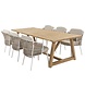 4 Seasons Outdoor Noah Dalias dining tuinset 260x100xH75 cm 7 delig teak taupe 4 Seasons Outdoor 4 Seasons Outdoor Noah Dalias dining tuinset 260x100xH75 cm 7 delig teak taupe 4 Seasons Outdoor
