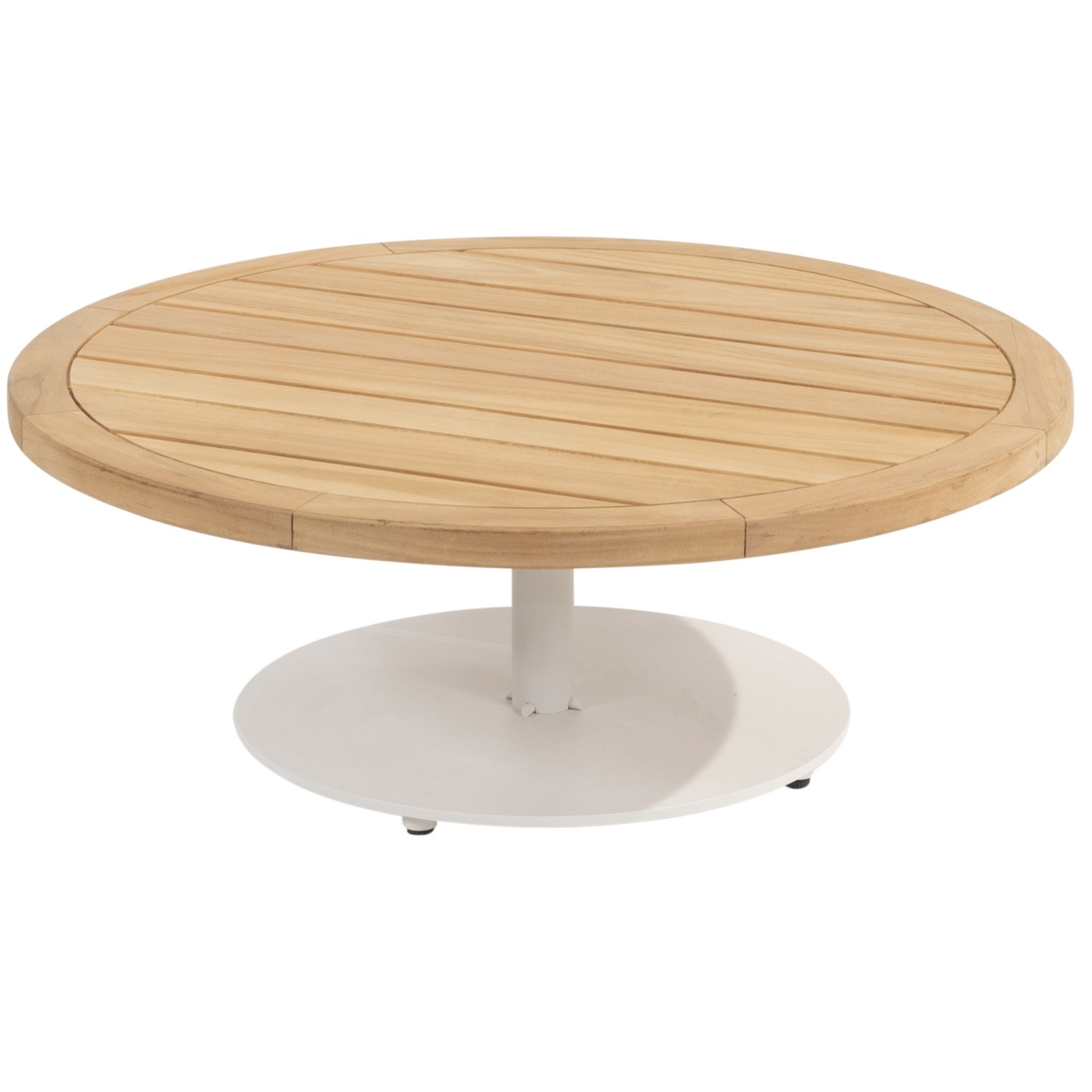 Volta Teak Salontafel Centrale Poot Wit 80 cm Rond - 4 Seasons Outdoor
