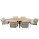 4 Seasons Outdoor Dalias Prado ellips low dining tuinset teak 240x115xH75 cm 7 delig teak taupe 4 Seasons Outdoor 4 Seasons Outdoor Dalias Prado ellips low dining tuinset teak 240x115xH75 cm 7 delig teak taupe 4 Seasons Outdoor