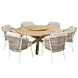 4 Seasons Outdoor Dalias Prado dining tuinset 160 cm rond 7 delig taupe teak 4 Seasons Outdoor 4 Seasons Outdoor Dalias Prado dining tuinset 160 cm rond 7 delig taupe teak 4 Seasons Outdoor
