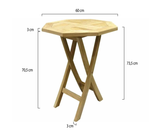 AVH-Collectie Klaptafel 60 cm achtkantig teak AVH-Collectie Klaptafel 60 cm achtkantig teak