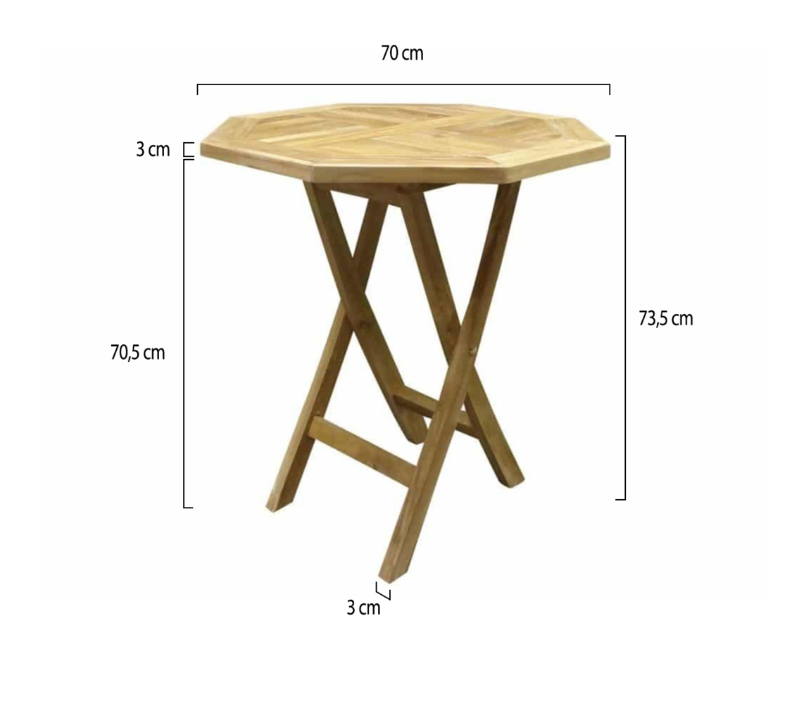 AVH-Collectie Klaptafel 70 cm achtkantig teak AVH-Collectie Klaptafel 70 cm achtkantig teak