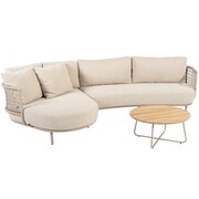 4 Seasons Outdoor Sardinia chaise longue loungeset 3 delig aluminum latte 4 Seasons Outdoor