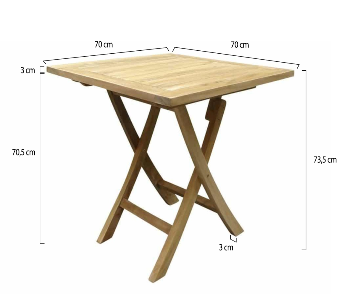 AVH-Collectie Klaptafel 70 cm vierkant teak AVH-Collectie Klaptafel 70 cm vierkant teak