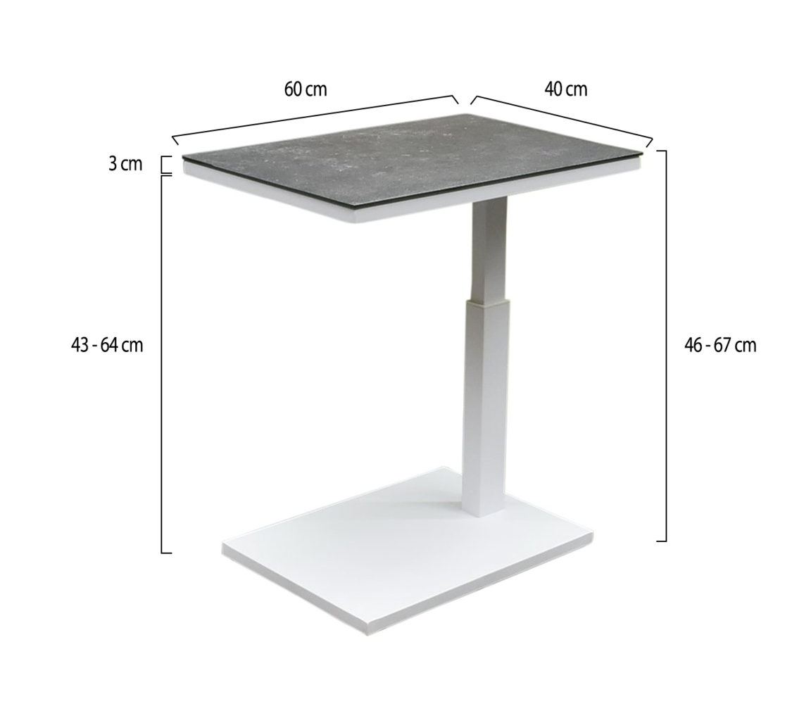 AVH-Collectie Tracy bijzettafel 60x40xH46-67 cm in hoogte verstelbaar wit AVH-Collectie Tracy bijzettafel 60x40xH46-67 cm in hoogte verstelbaar wit