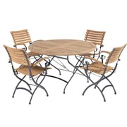 4 Seasons Outdoor Bellini dining tuinset 120 cm rond 5 delig teak 4 Seasons Outdoor