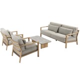 4 Seasons Outdoor Lucas stoel bank loungeset 4 delig naturel teak keramiek 4 Seasons Outdoor 4 Seasons Outdoor Lucas stoel bank loungeset 4 delig naturel teak keramiek 4 Seasons Outdoor
