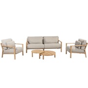 4 Seasons Outdoor Lucas stoel bank loungeset 5 delig naturel teak 4 Seasons Outdoor
