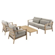 4 Seasons Outdoor Lucas stoel bank loungeset 4 delig naturel teak 4 Seasons Outdoor