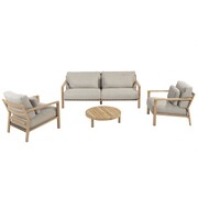 4 Seasons Outdoor Lucas stoel bank loungeset 4 delig naturel teak 4 Seasons Outdoor