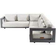 4 Seasons Outdoor Metropolitan hoek loungeset 3 delig links antraciet aluminium 4 Seasons Outdoor