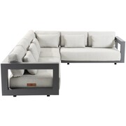 4 Seasons Outdoor Metropolitan hoek loungeset 3 delig rechts antraciet aluminium 4 Seasons Outdoor