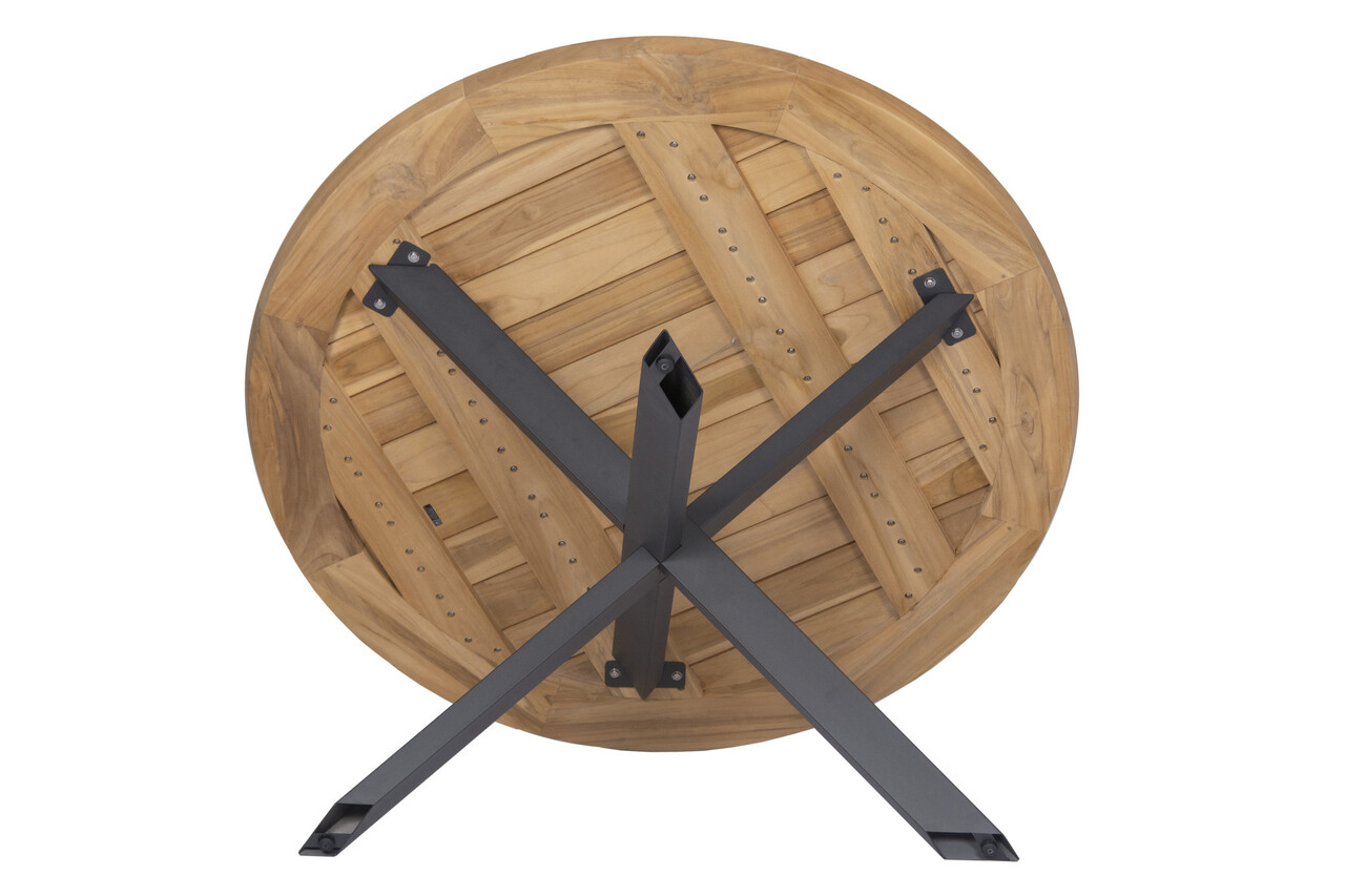 Taste 4SO Prego Prado dining tuinset 160 cm rond 7 delig taupe teak Taste 4SO