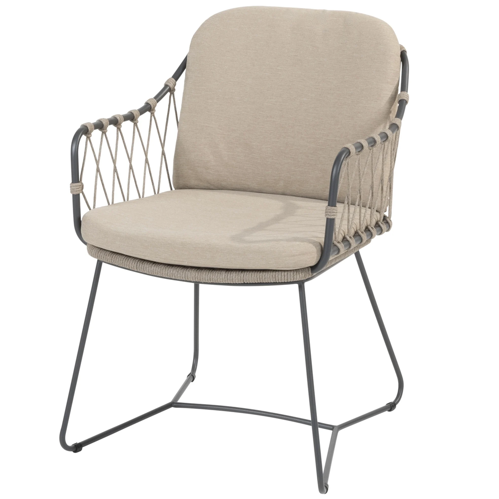 Taste 4SO Prego Prado dining tuinset 160 cm rond 7 delig taupe teak Taste 4SO